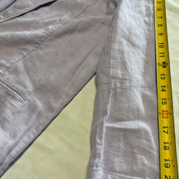 Anthropologie Linen Blend Blazer Jacket Split Back Lilac Women’s Size 12 - Picture 6 of 16